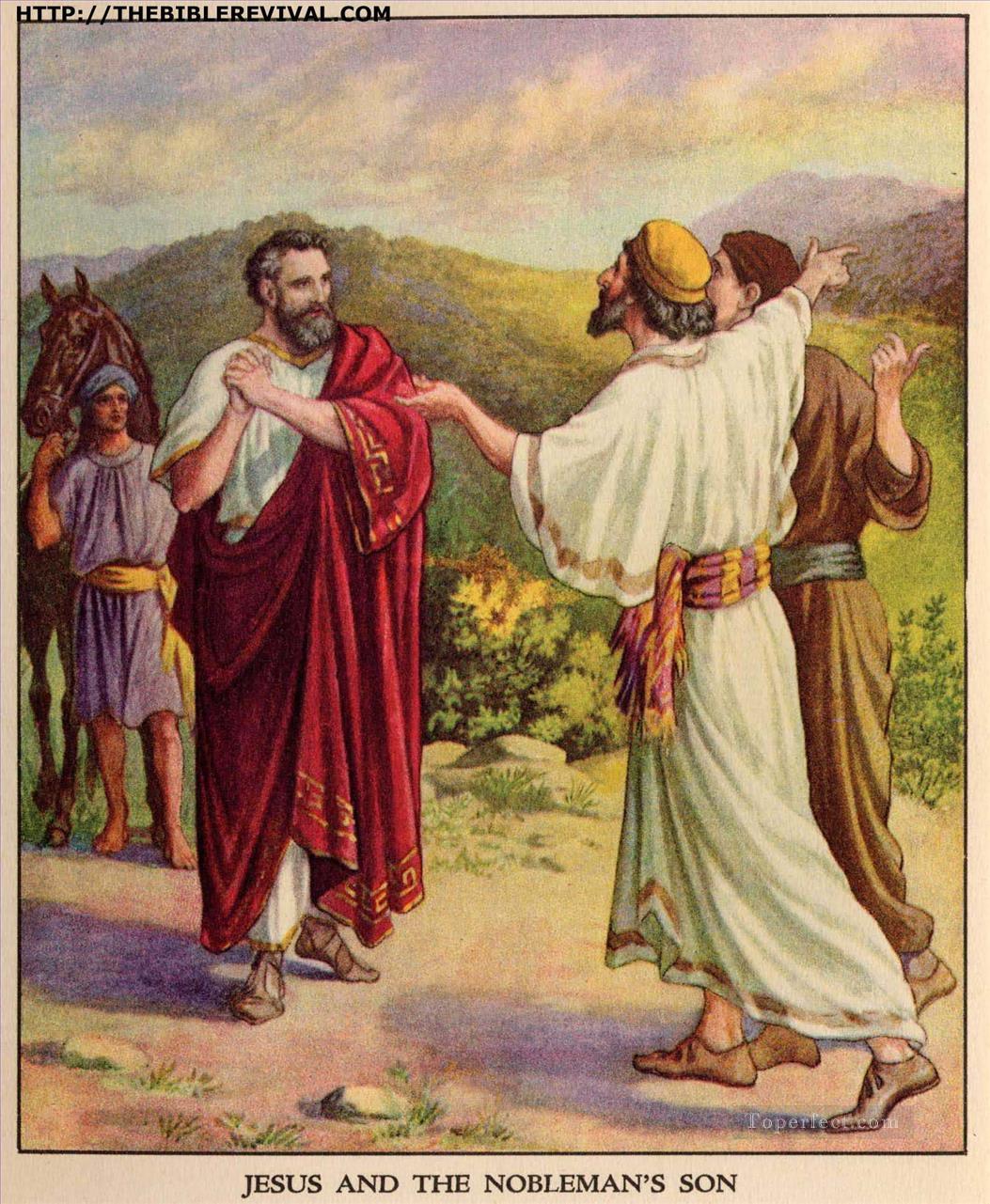 イエスと貴族の息子 宗教的なキリスト教徒油絵